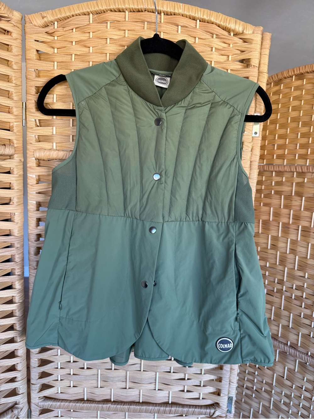 COLMAR Olive Green Quilted Sleeveless Vest